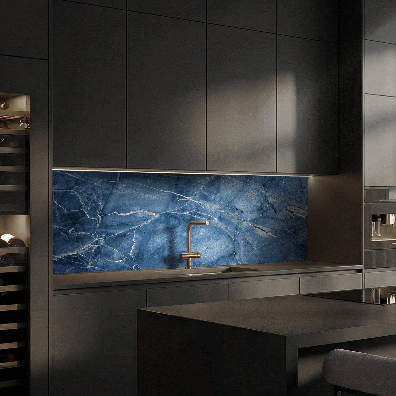 Küchenrückwand mit Marmor V6 Motiv als Fliesenersatz und Spritzschutz