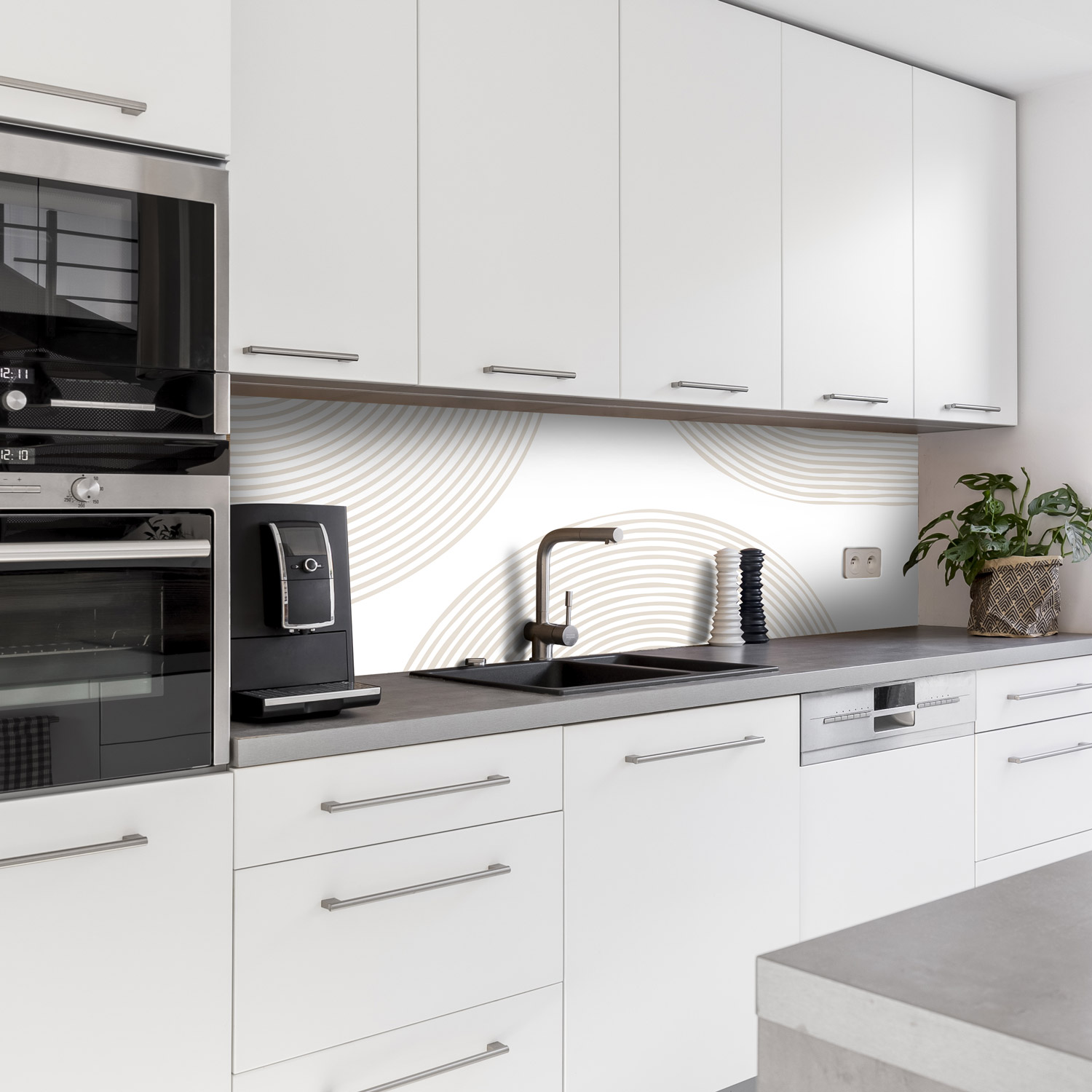 Küchenrückwand mit Abstrakt V6 Motiv als Fliesenersatz und Spritzschutz 