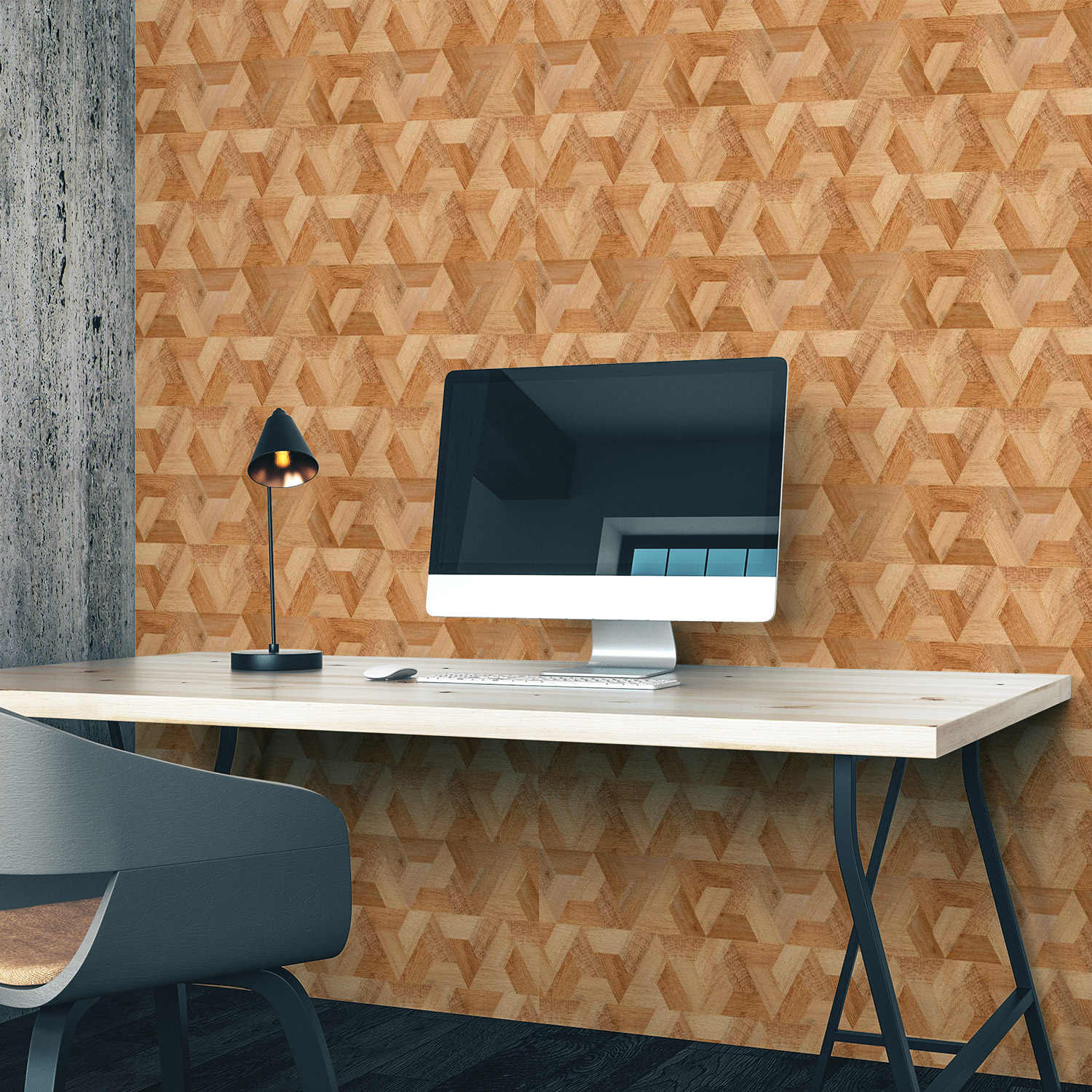 Wandverkleidung für das Büro mit Holz V4 Motiv