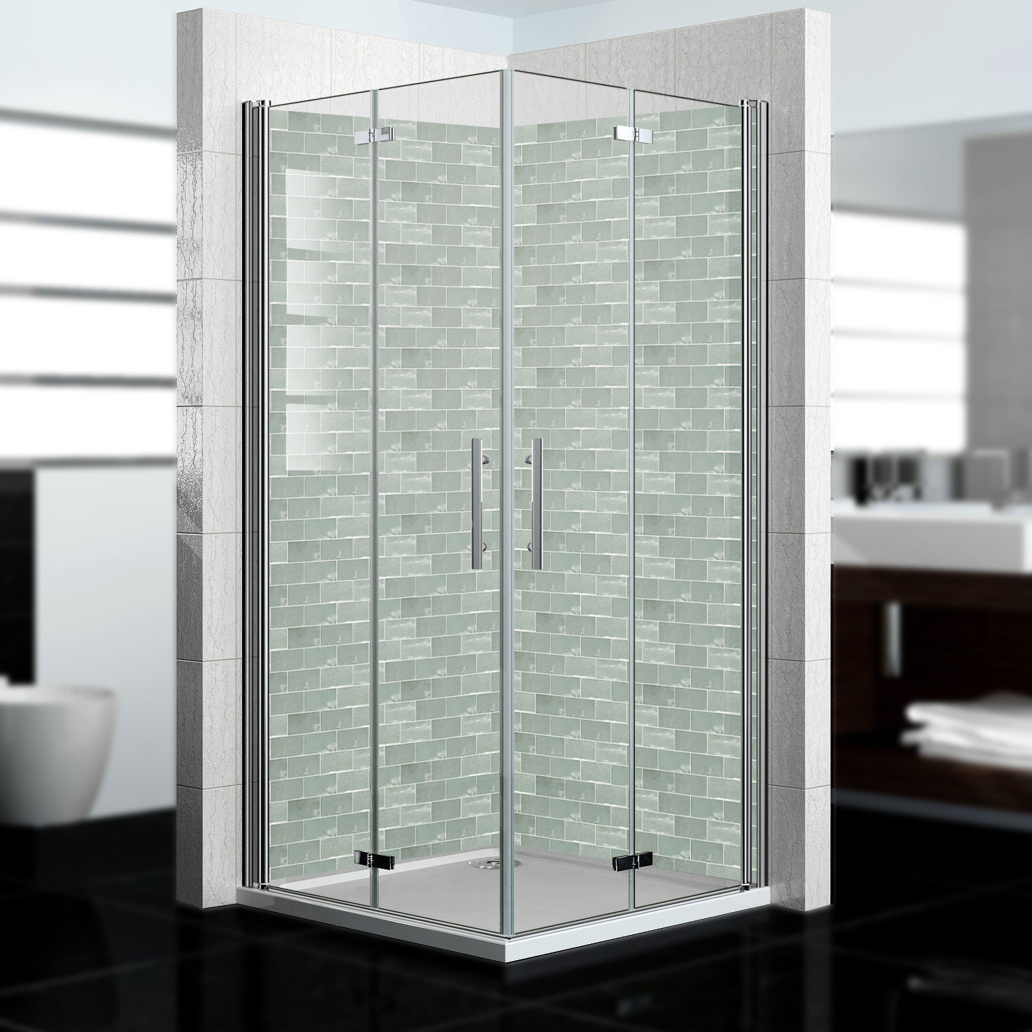 Duschrückwand mit Fliesen V9 Motiv, als Badrückwand zum Fliesenersatz