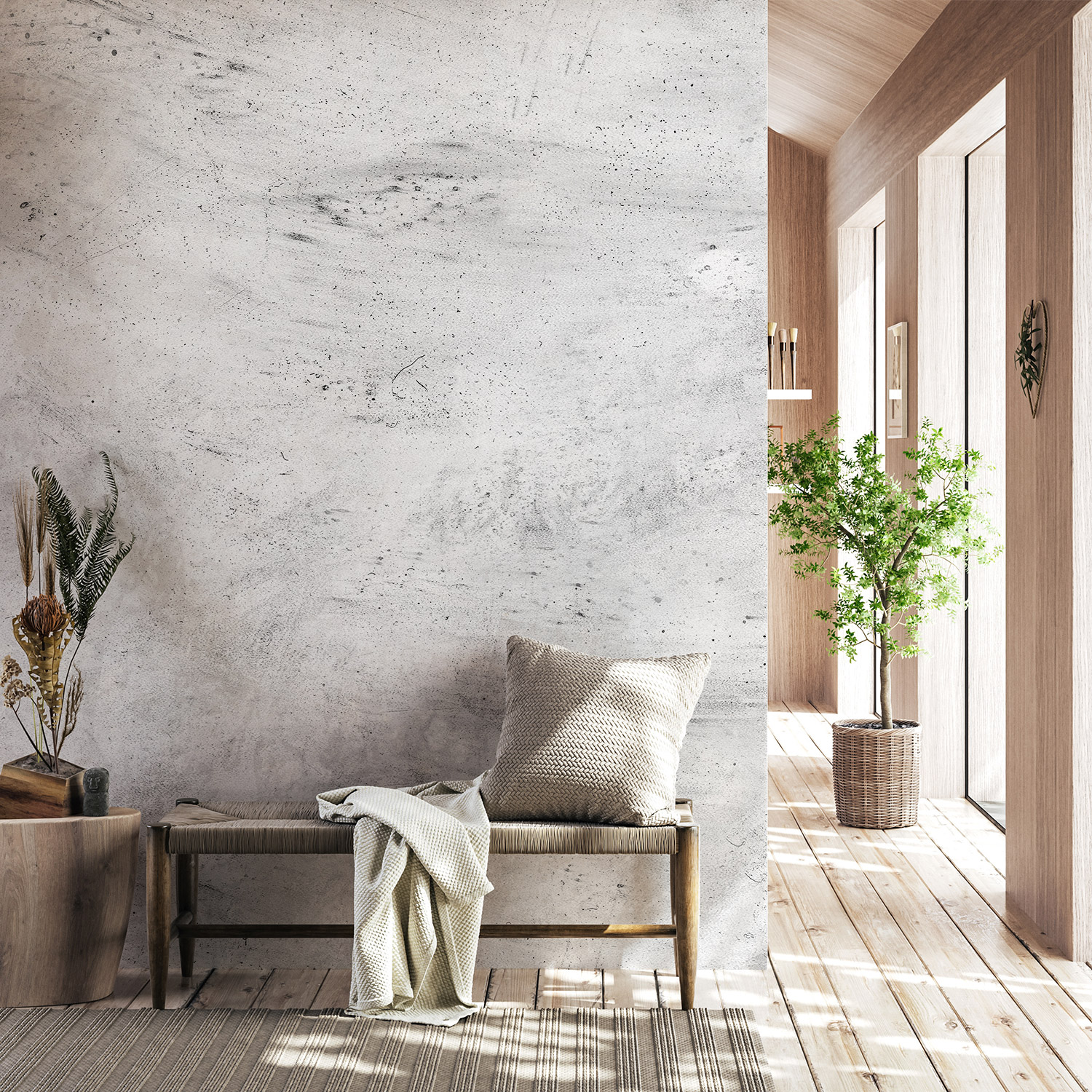 Wandverkleidung für den Flur mit Beton V4 Motiv Wandverkleidung für den Flur mit Beton V4 Motiv