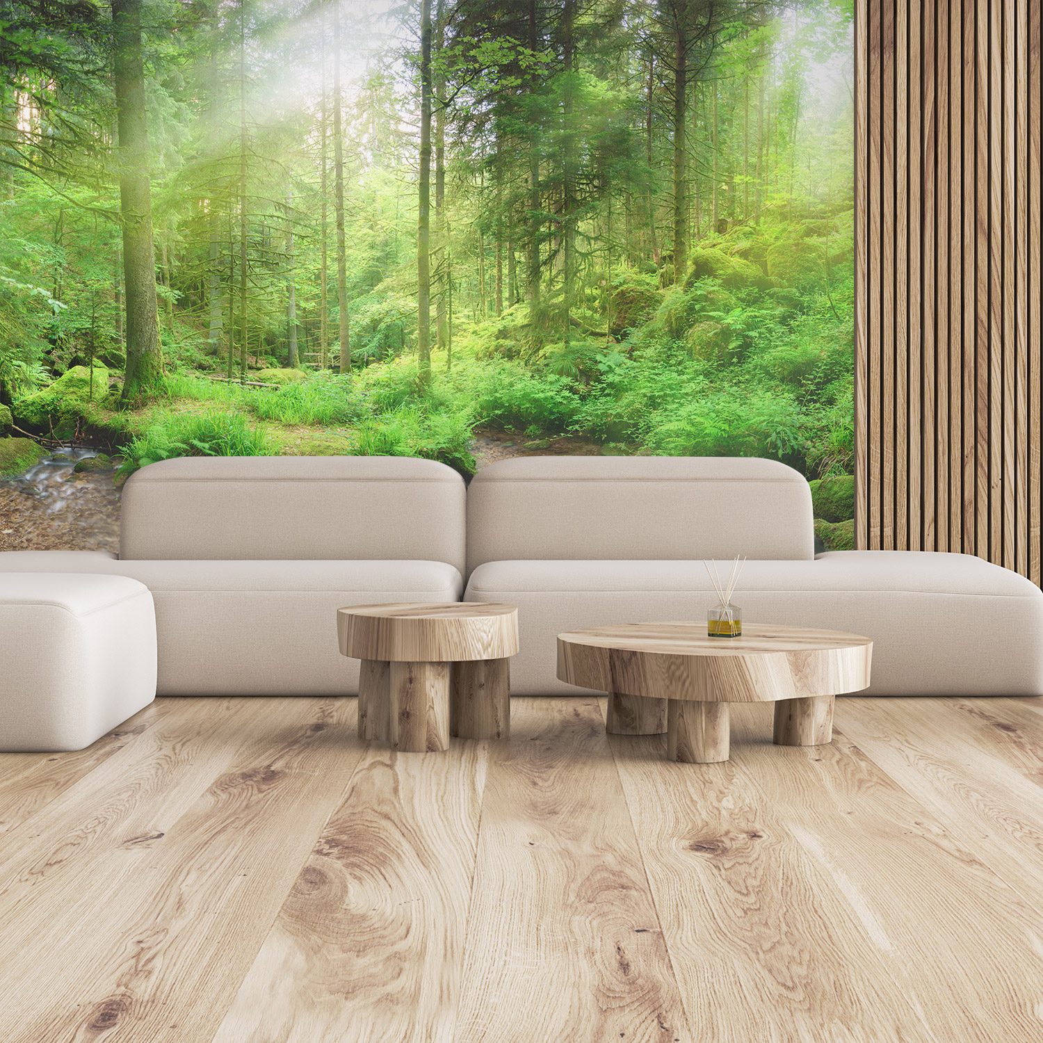 Wandverkleidung für deine Lounge mit Wald V3 Motiv Wandverkleidung für deine Lounge mit Wald V3 Motiv