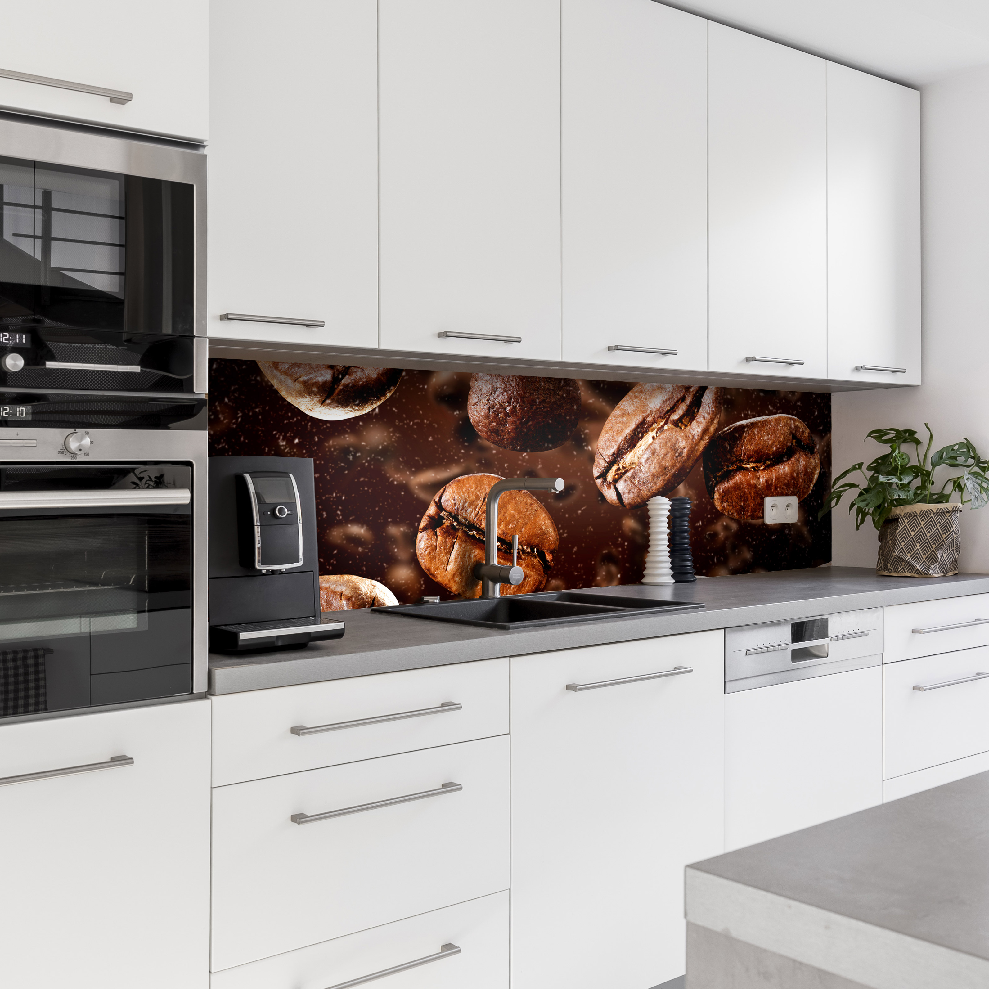 Küchenrückwand mit Kaffee V2 Motiv als Fliesenersatz und Spritzschutz