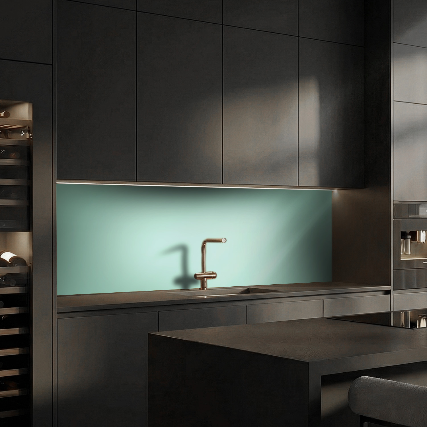 Küchenrückwand mit Unifarben Motiv als Fliesenersatz und Spritzschutz