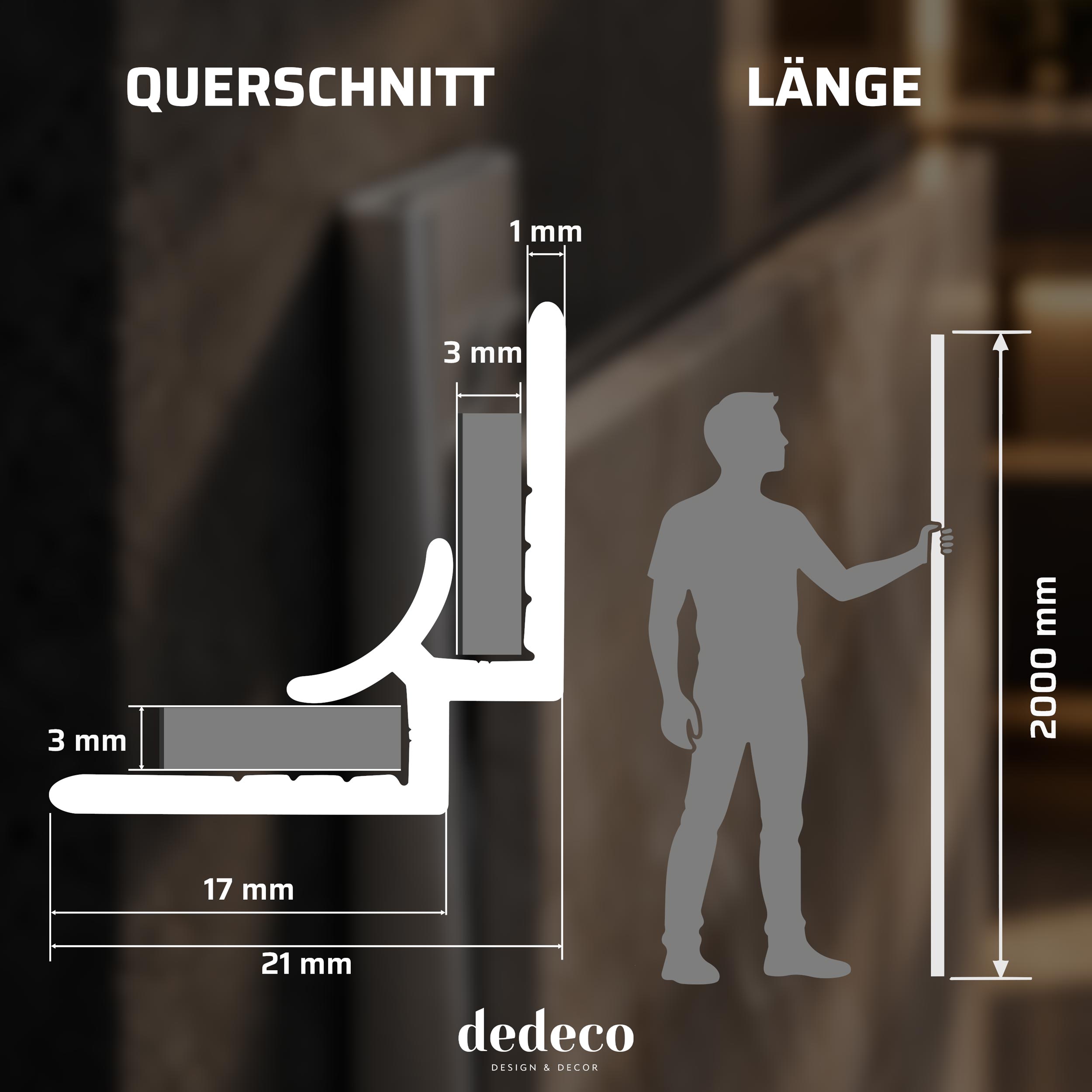 Aluminium Eckprofile: Innen - für 3mm Rückwände