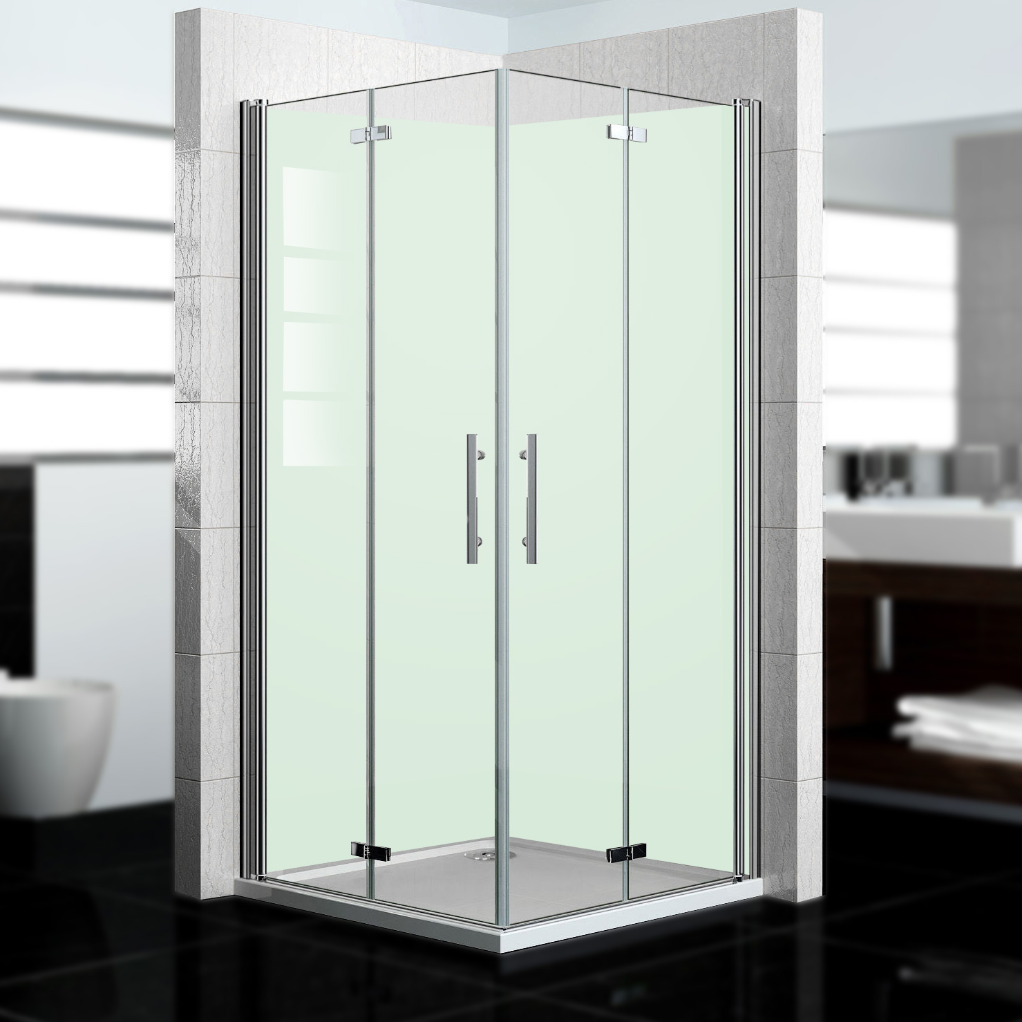 Duschrückwand mit Unifarben Motiv, als Badrückwand zum Fliesenersatz  Duschrückwand mit Unifarben Motiv, als Badrückwand zum Fliesenersatz