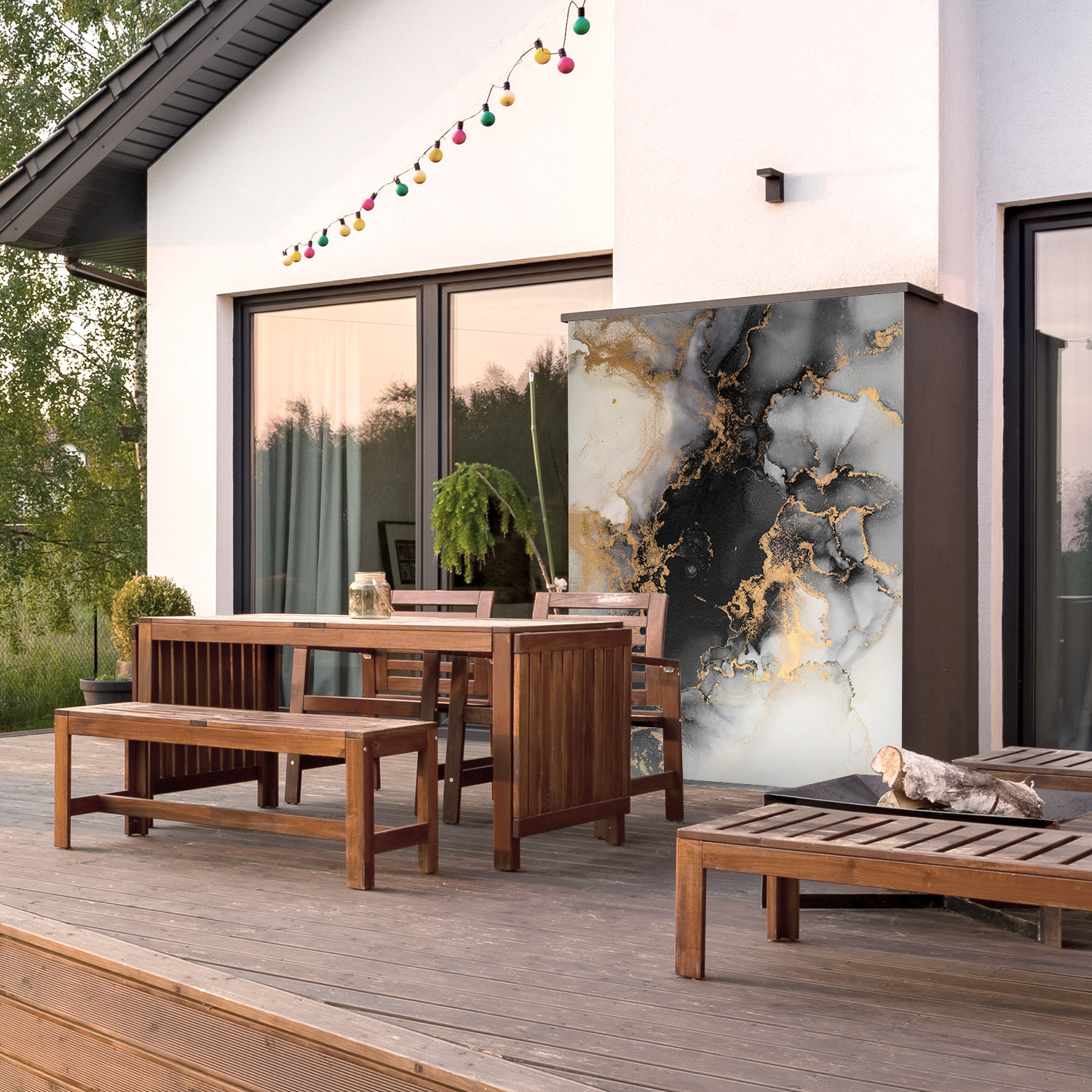Wandverkleidung für den Outdoorbereich mit Marmor V13 Motiv Wandverkleidung für den Outdoorbereich mit Marmor V13 Motiv