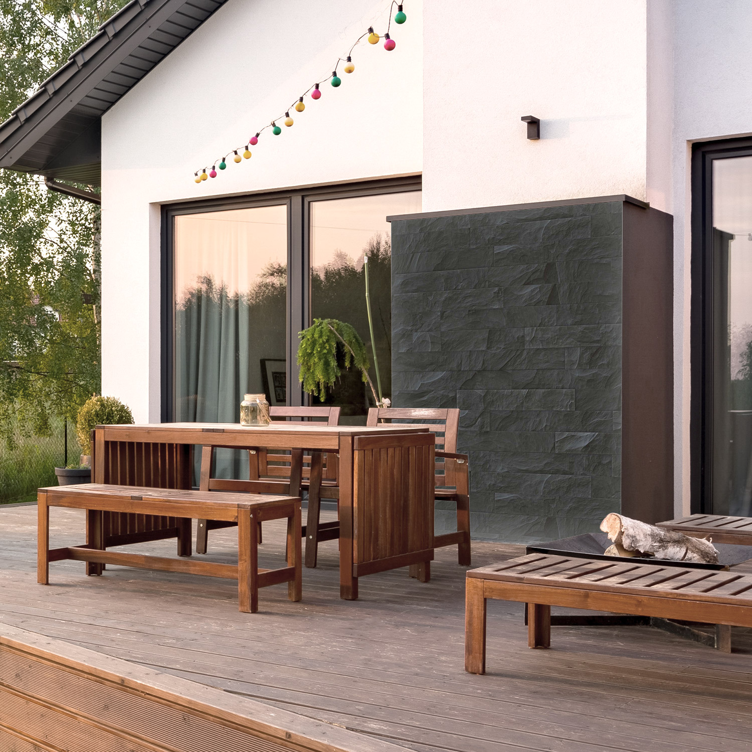 Wandverkleidung für den Outdoorbereich mit Stein V6 Motiv Wandverkleidung für den Outdoorbereich mit Stein V6 Motiv