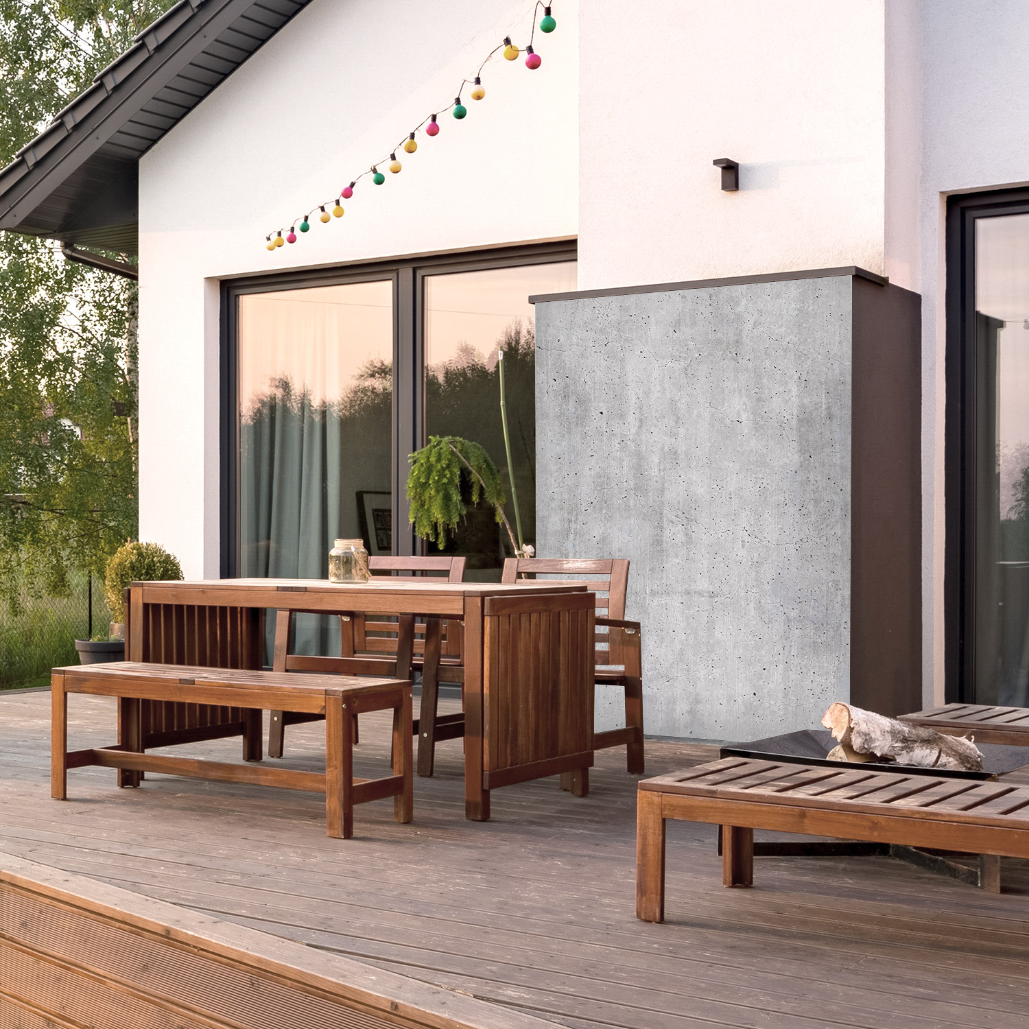 Wandverkleidung für den Outdoorbereich mit Beton V1 Motiv Wandverkleidung für den Outdoorbereich mit Beton V1 Motiv