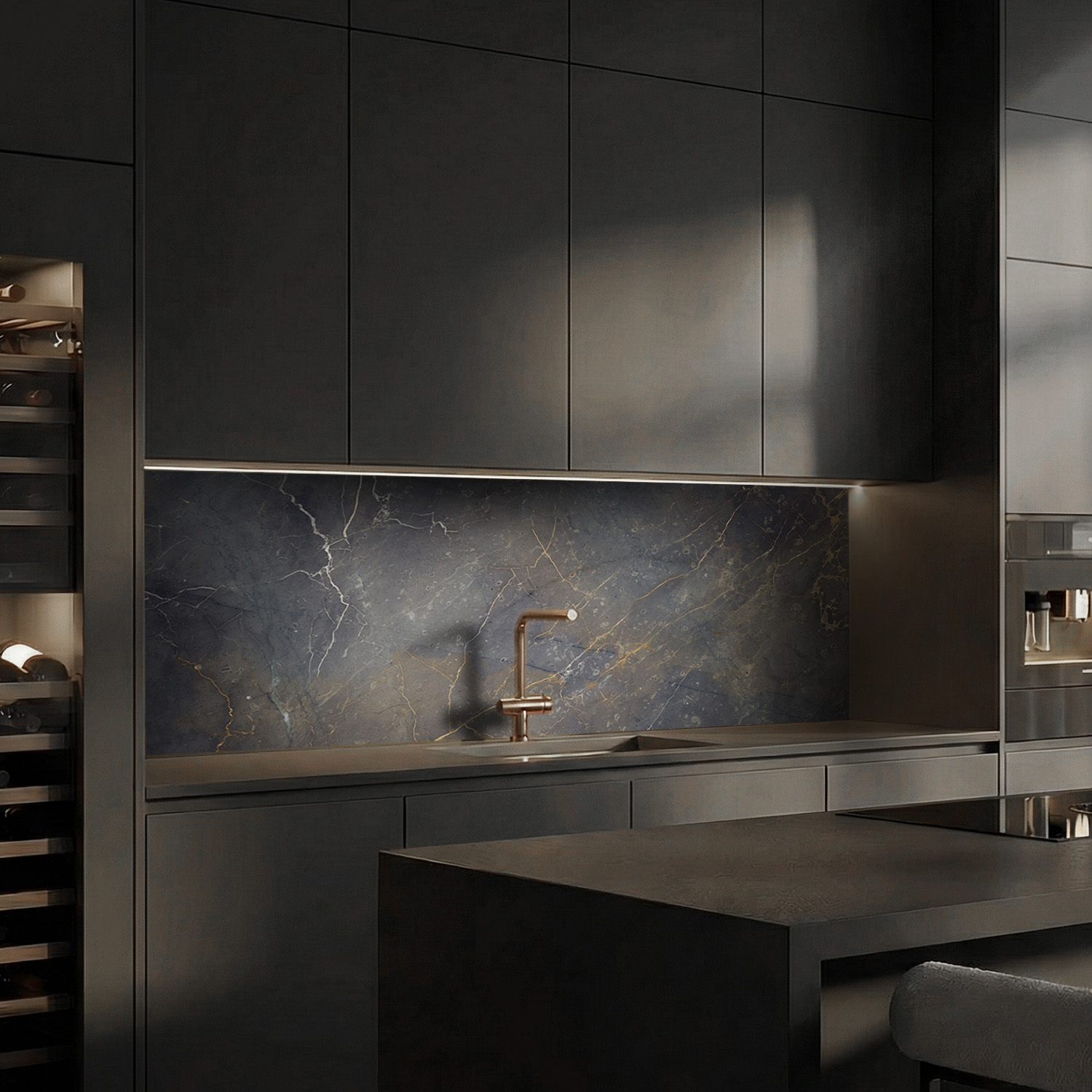 Küchenrückwand mit Marmor V10 Motiv als Fliesenersatz und Spritzschutz