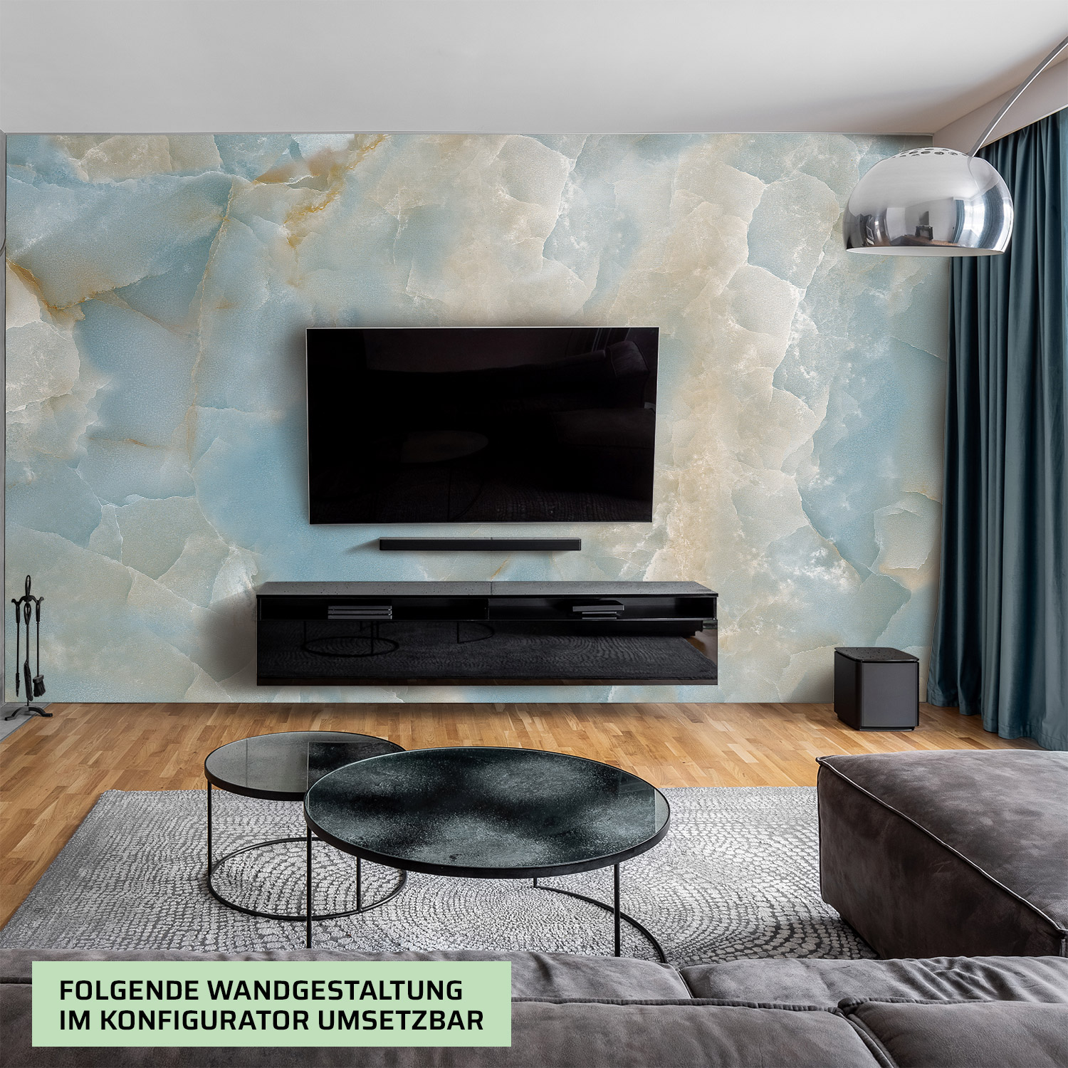 Wandverkleidung für das Wohnzimmer mit Marmor V8 Motiv