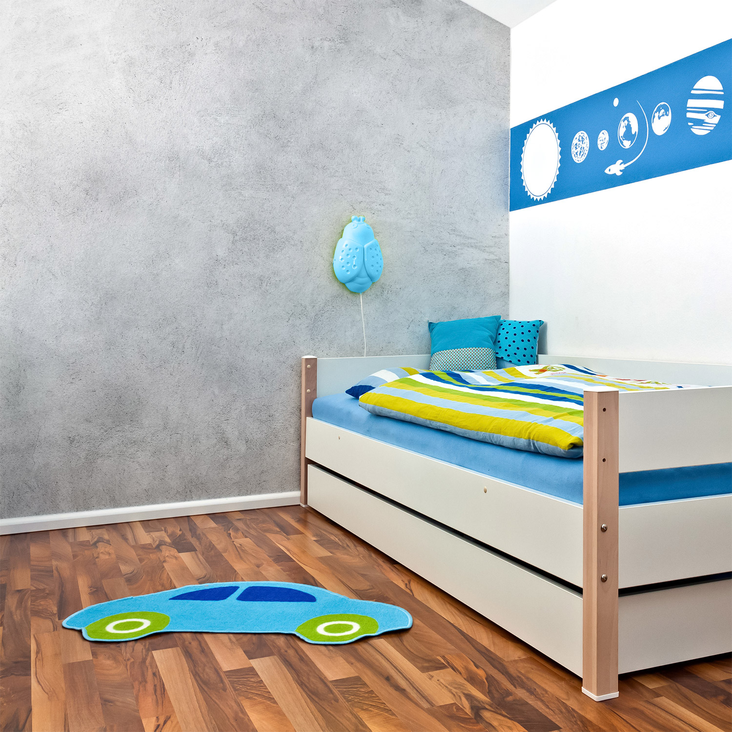 Wandverkleidung für das Kinderzimmer mit Beton V6 Motiv