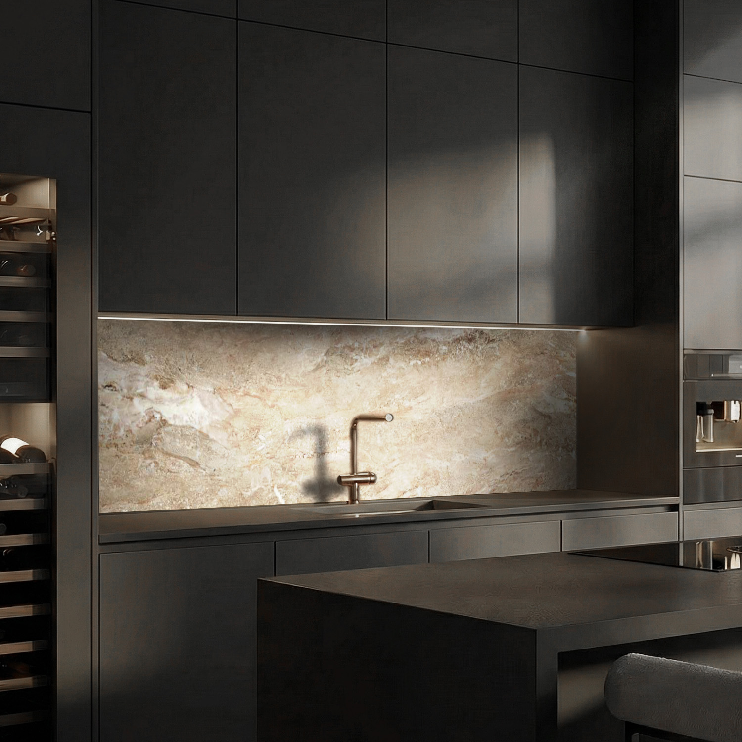 Küchenrückwand mit Marmor V3 Motiv als Fliesenersatz und Spritzschutz