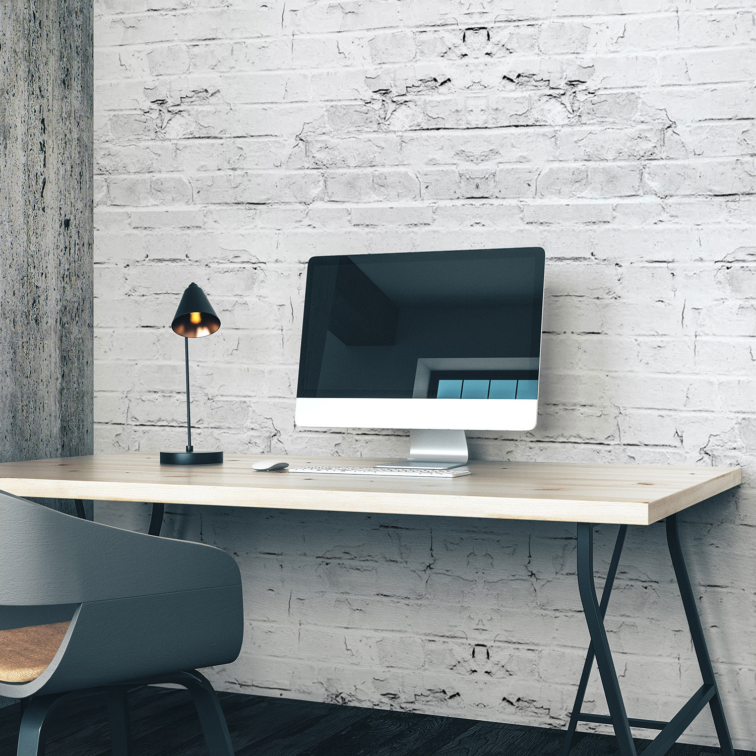 Wandverkleidung für das Büro mit Ziegelsteine V4 Motiv