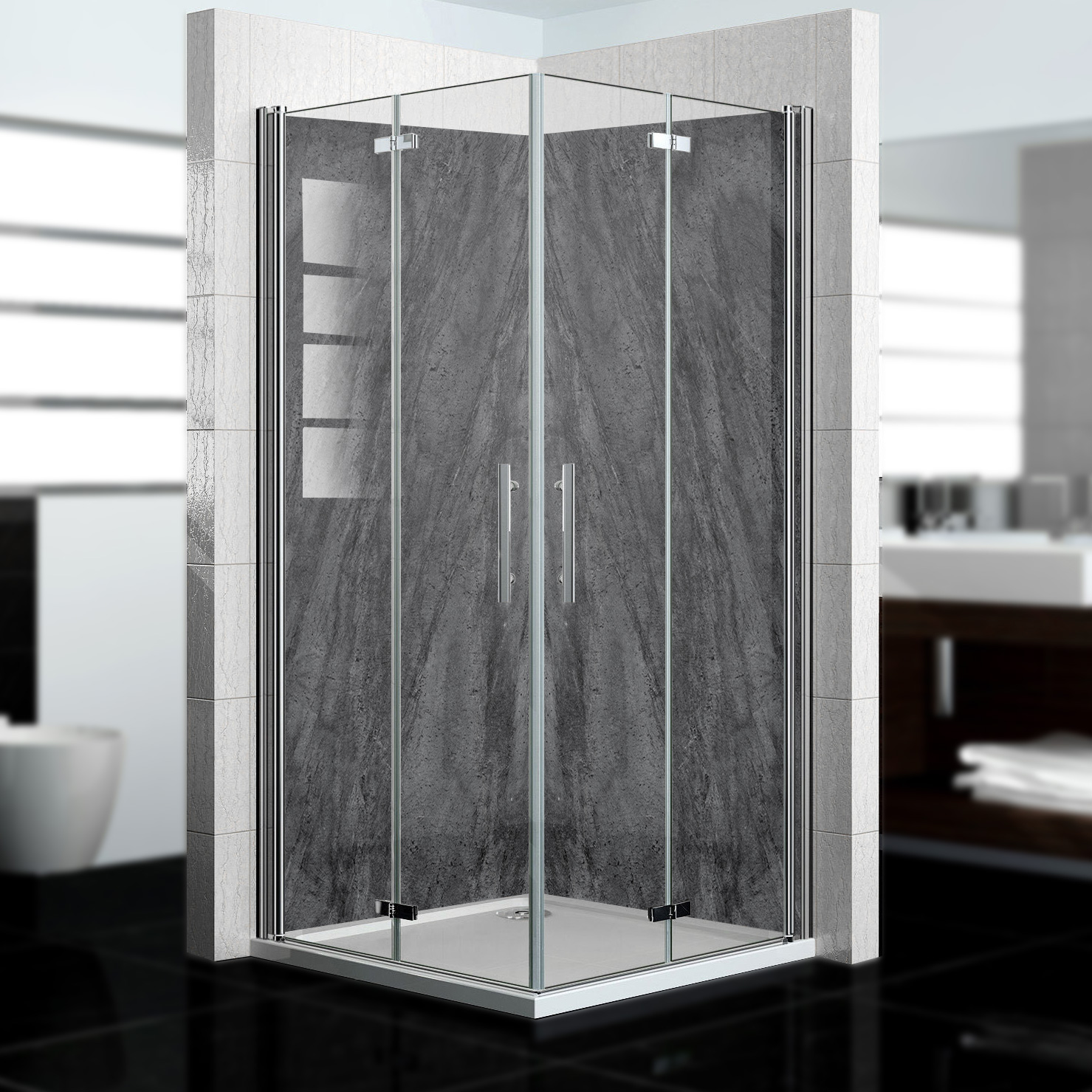 Duschrückwand mit Beton V5 Motiv, als Badrückwand zum Fliesenersatz Duschrückwand mit Beton V5 Motiv, als Badrückwand zum Fliesenersatz