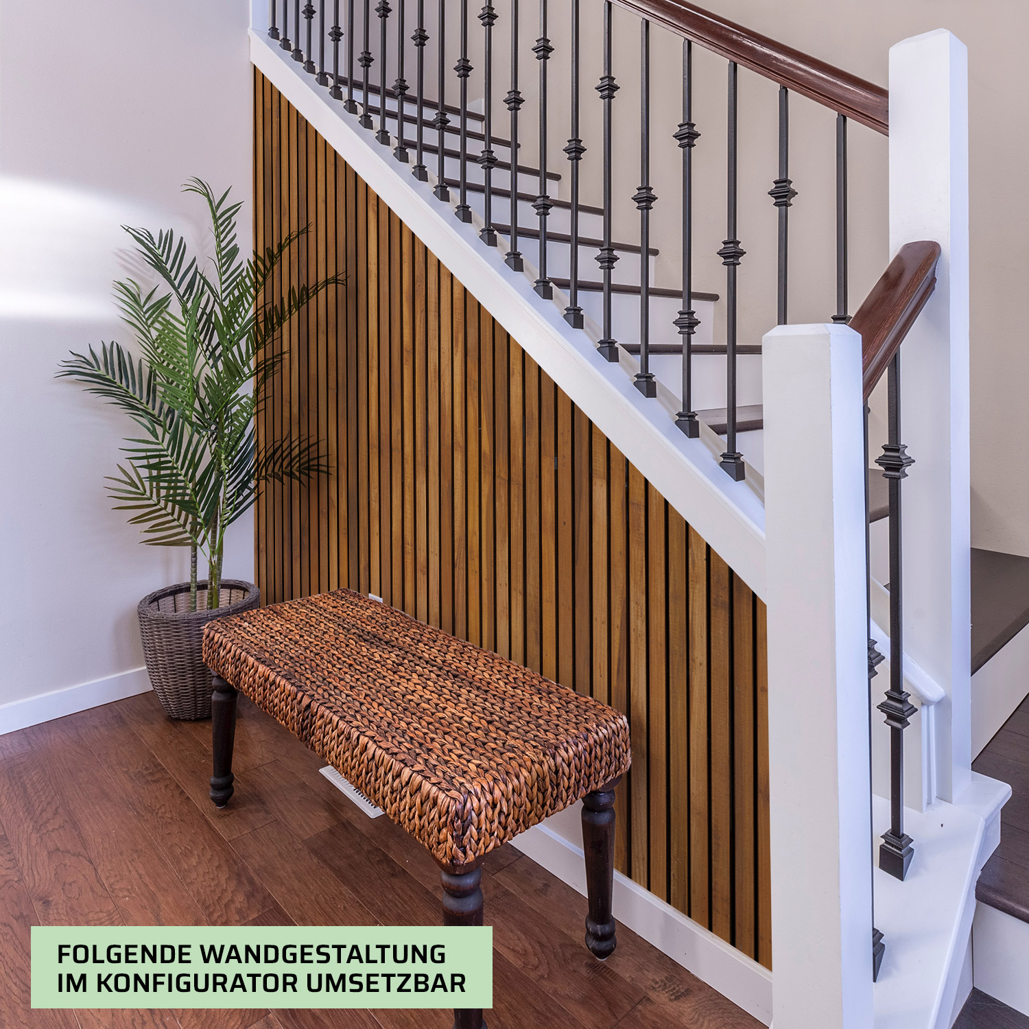 Wandverkleidung und Dekowand für Foyer/Flur mit Holz V6 Motiv