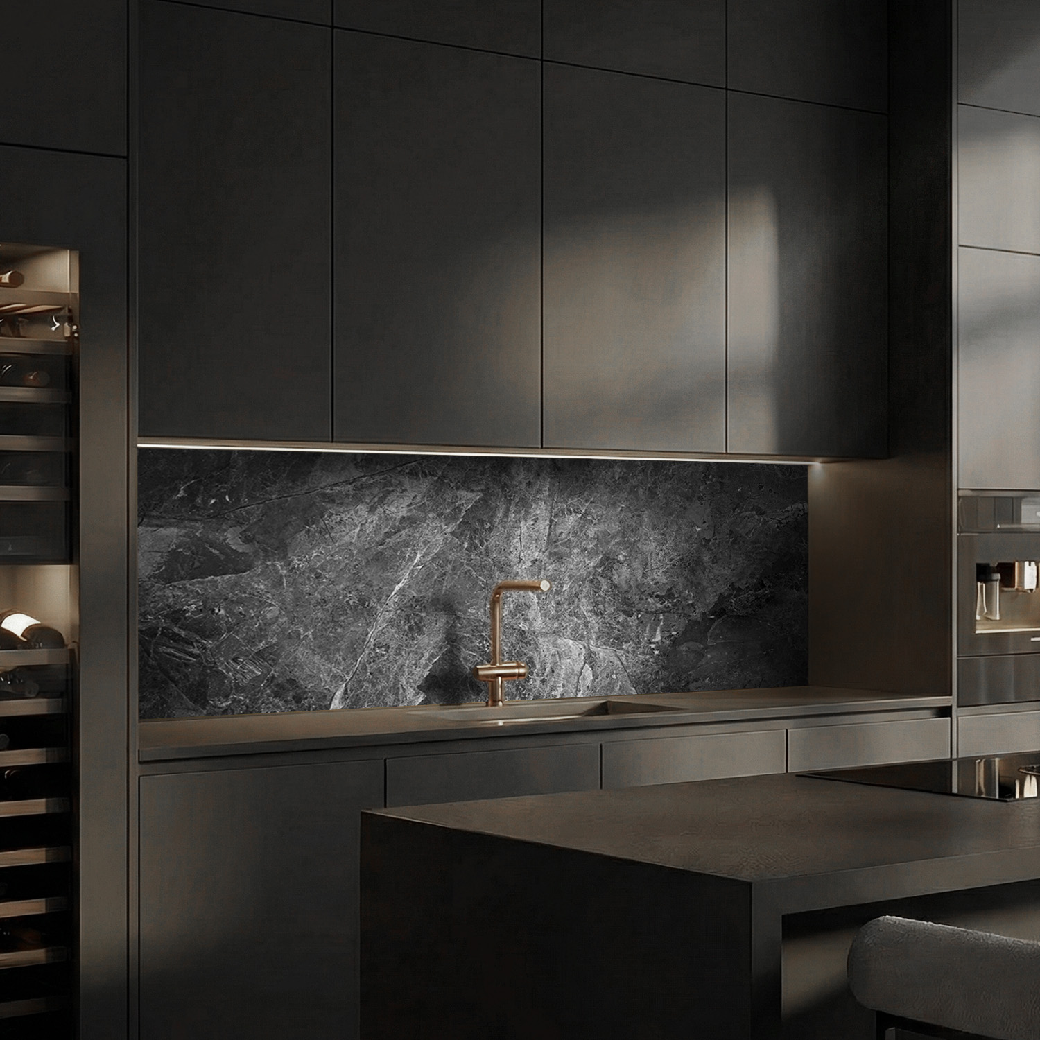 Küchenrückwand mit Marmor V11 Motiv als Fliesenersatz und Spritzschutz