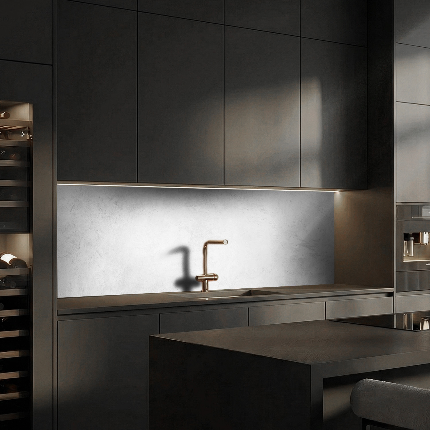 Küchenrückwand mit  Beton V6 Motiv als Fliesenersatz und Spritzschutz