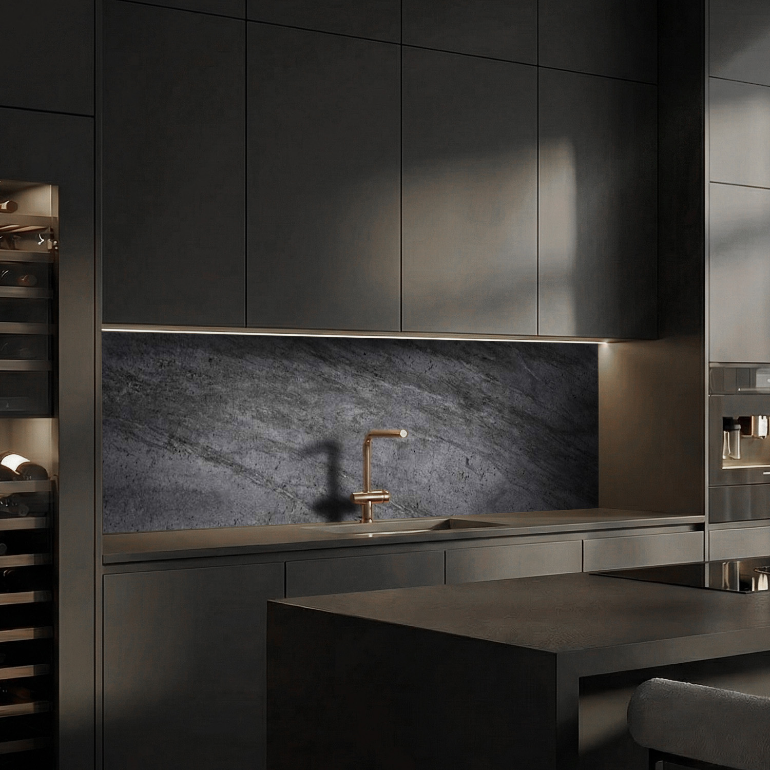 Küchenrückwand mit  Beton V5 Motiv als Fliesenersatz und Spritzschutz