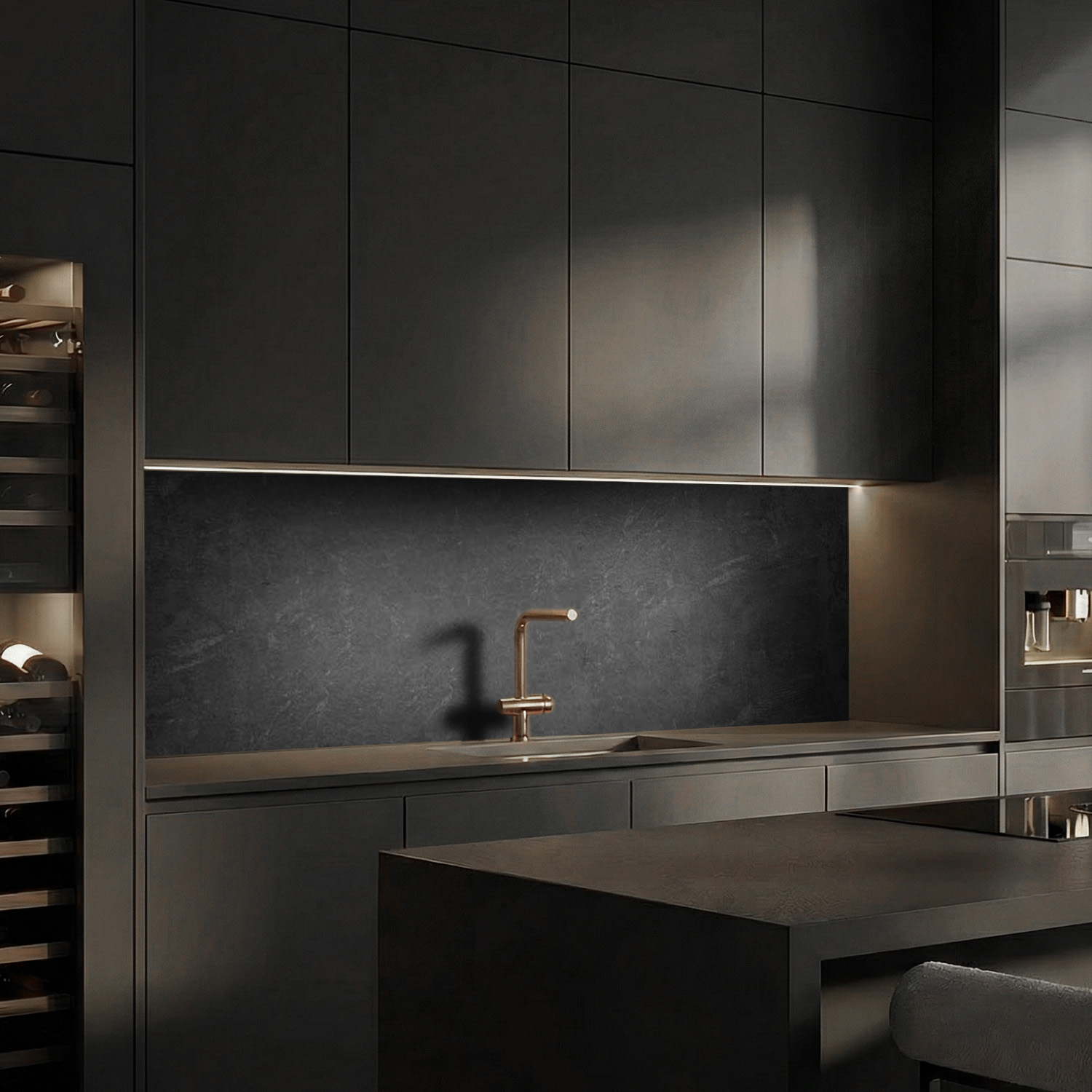 Küchenrückwand mit Beton V2 Motiv als Fliesenersatz und Spritzschutz