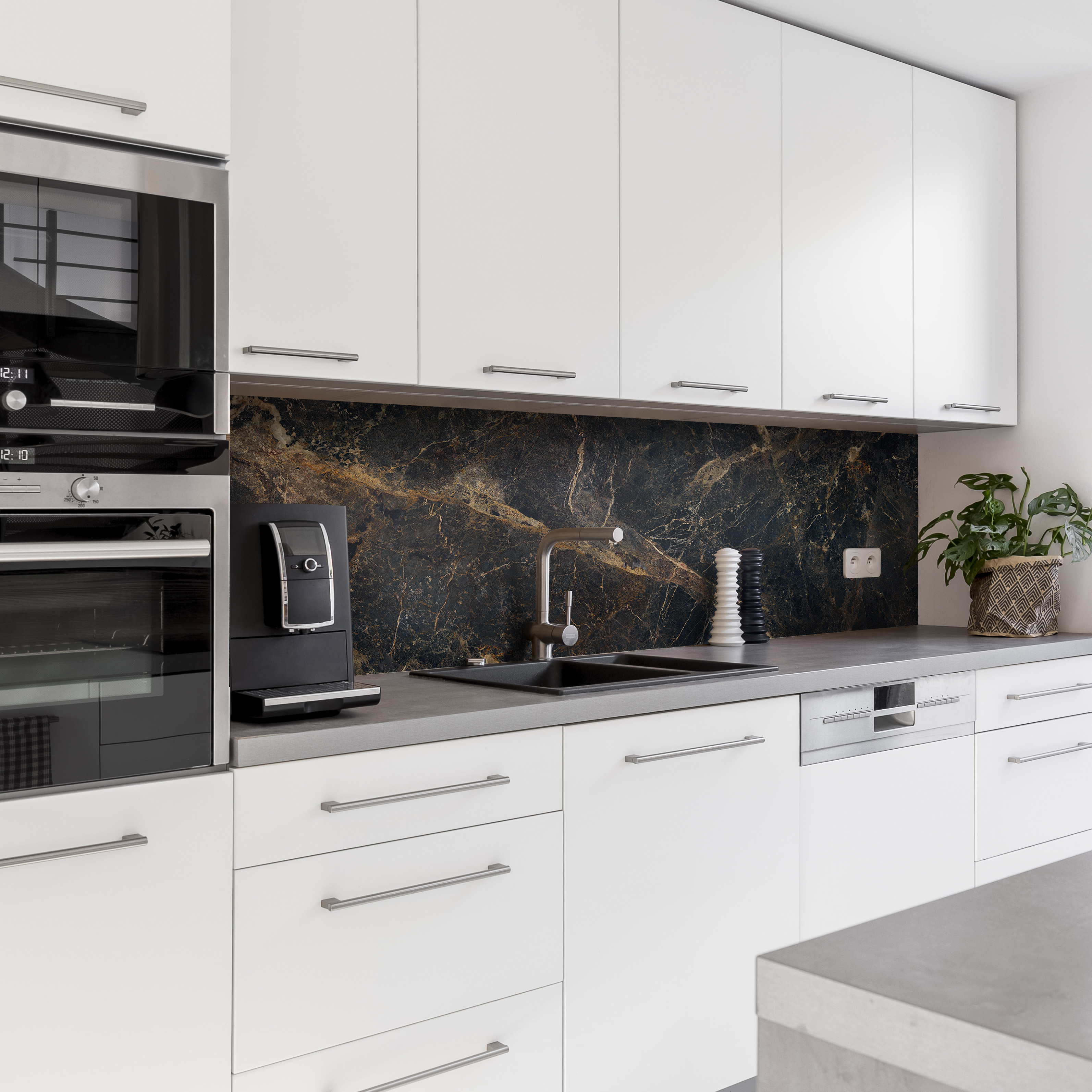 Küchenrückwand mit Marmor V2 Motiv als Fliesenersatz und Spritzschutz