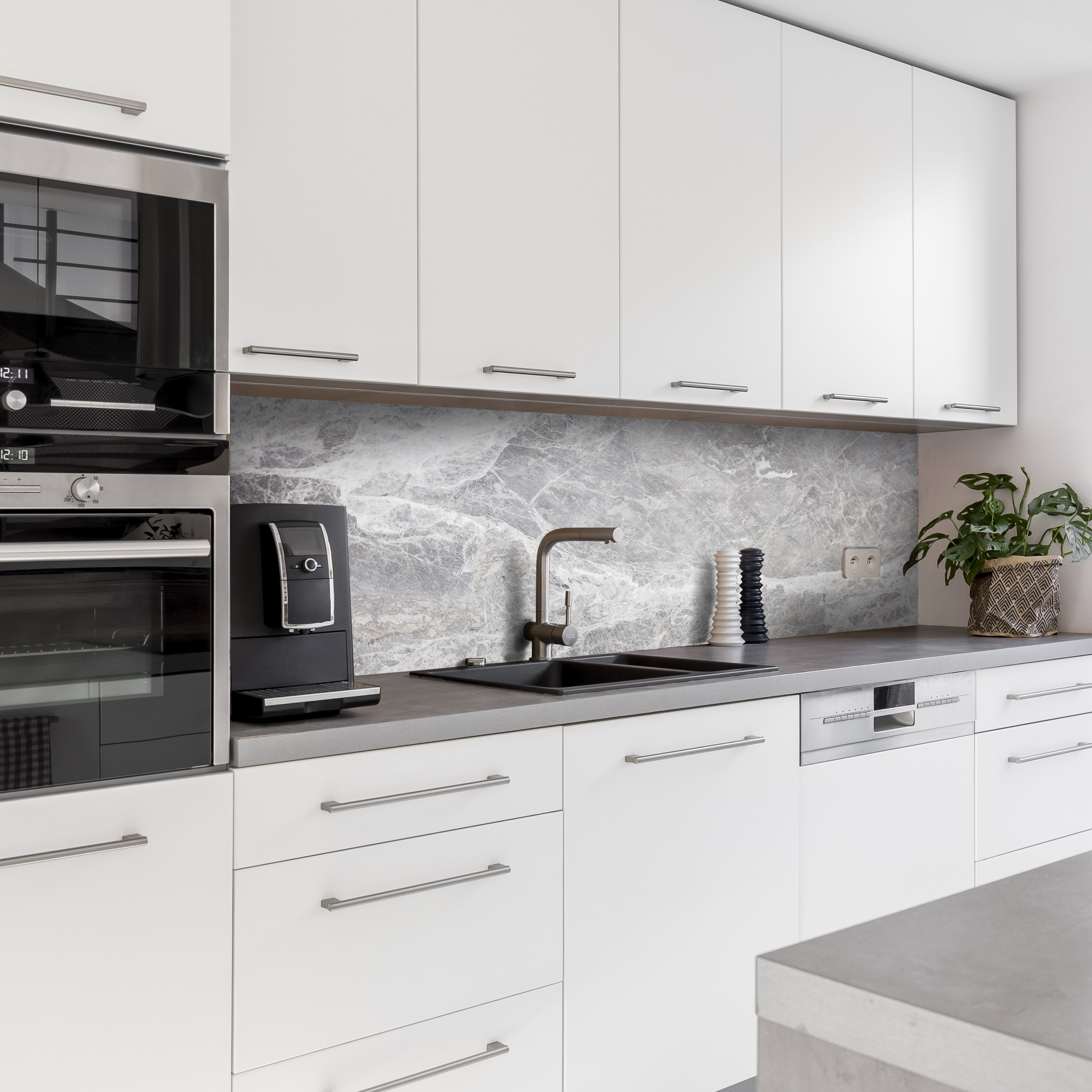 Küchenrückwand mit Marmor V5 Motiv als Fliesenersatz und Spritzschutz