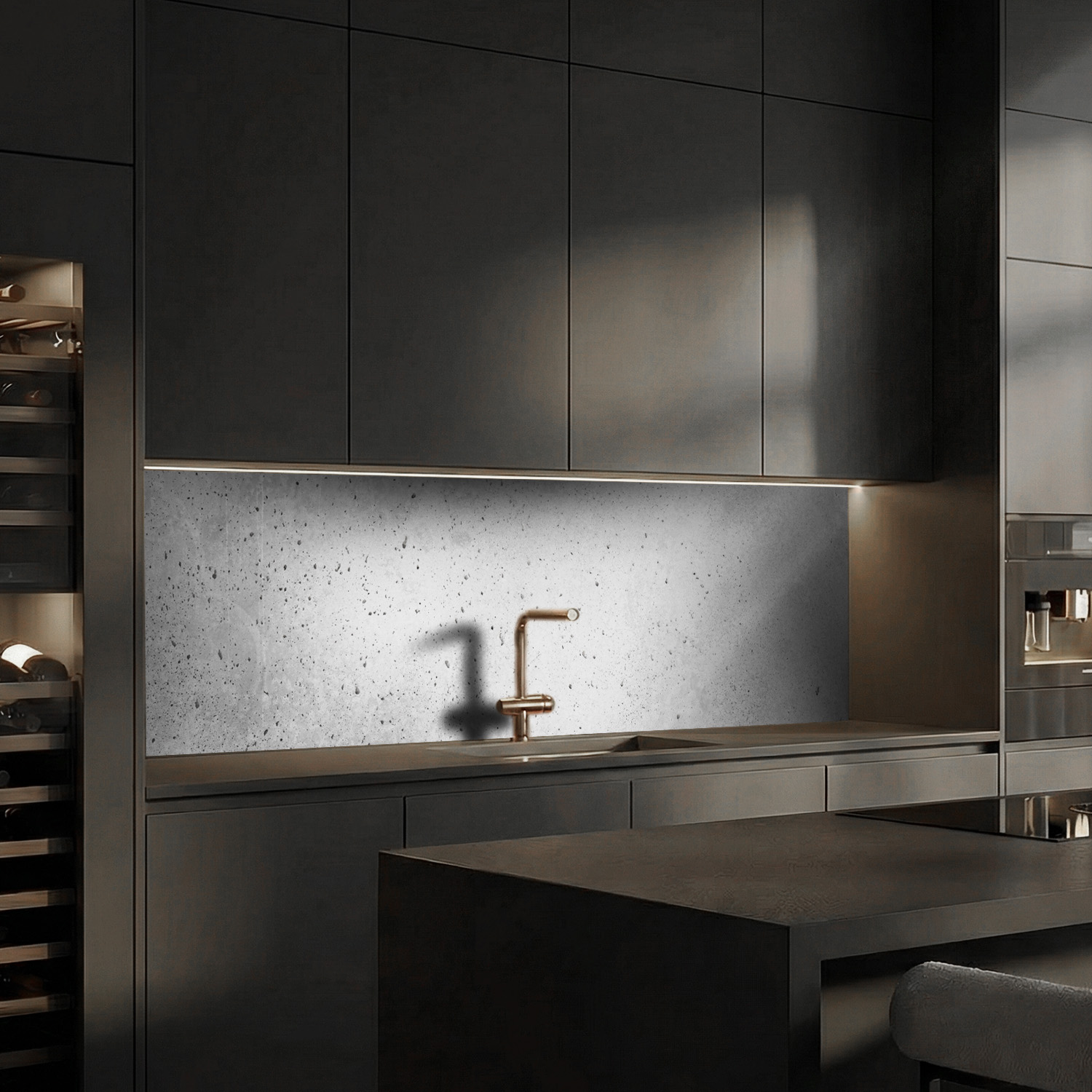 Küchenrückwand mit Beton V7 Motiv als Fliesenersatz und Spritzschutz