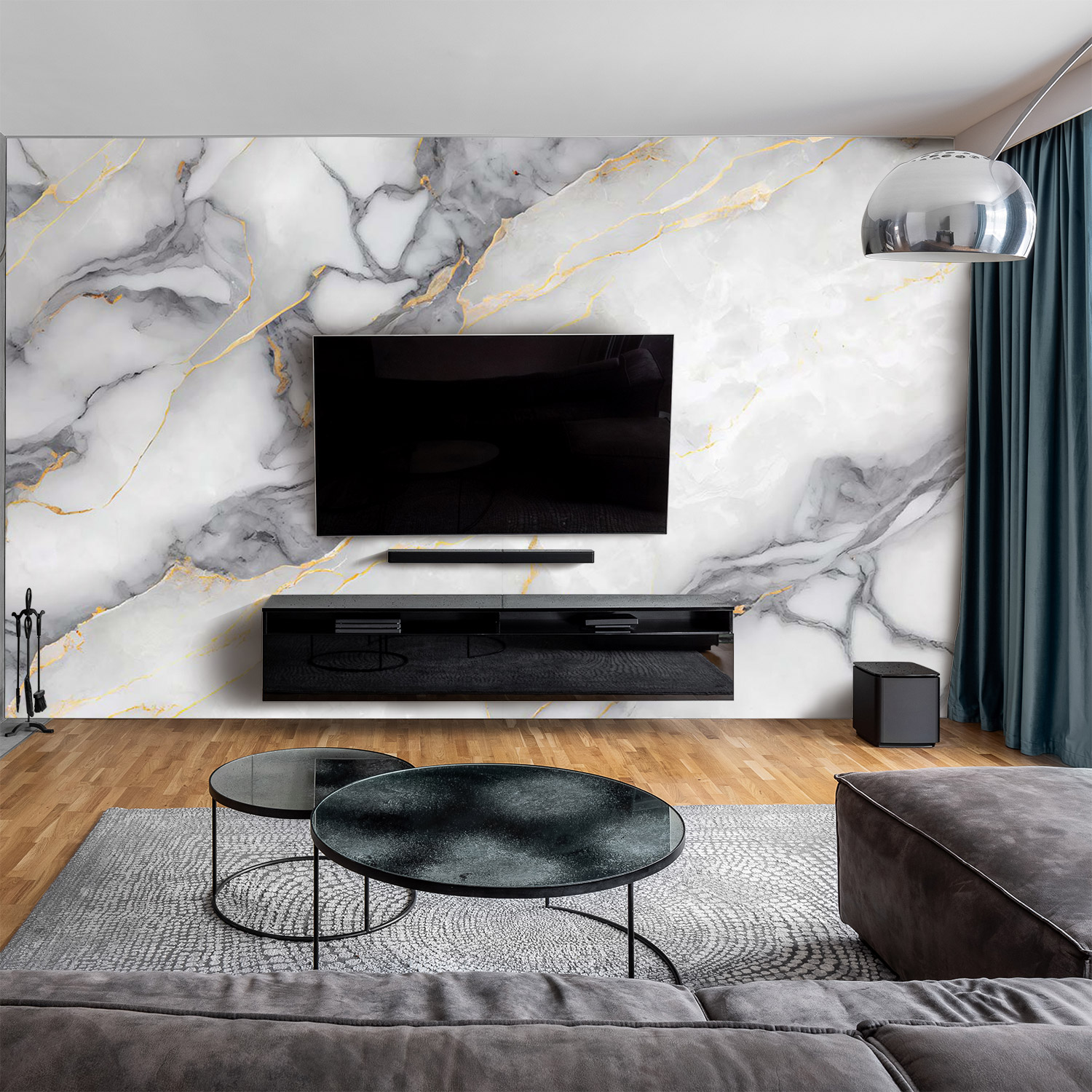 Wandverkleidung für das Wohnzimmer mit Marmor V20 Motiv