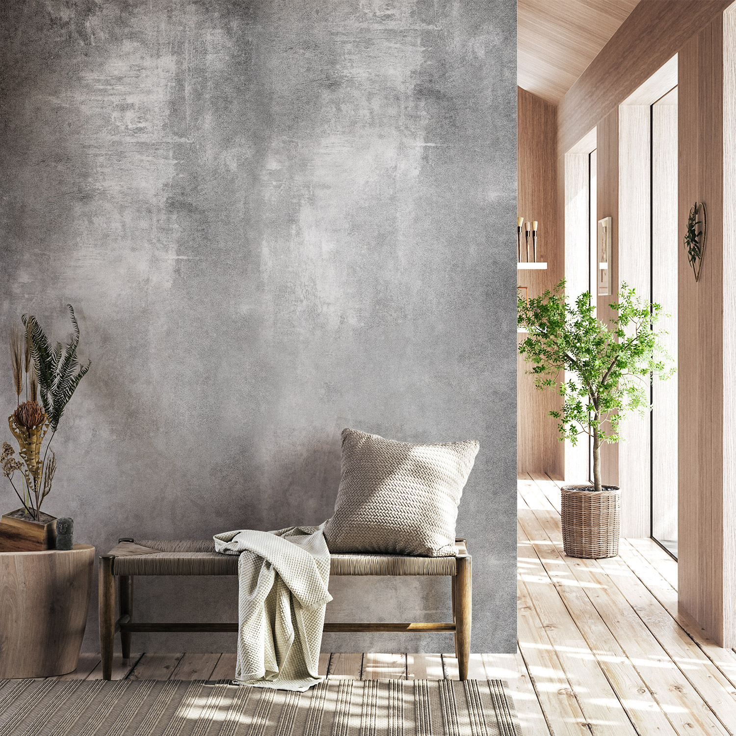 Wandverkleidung für den Flur mit Beton V3 Motiv Wandverkleidung für den Flur mit Beton V3 Motiv