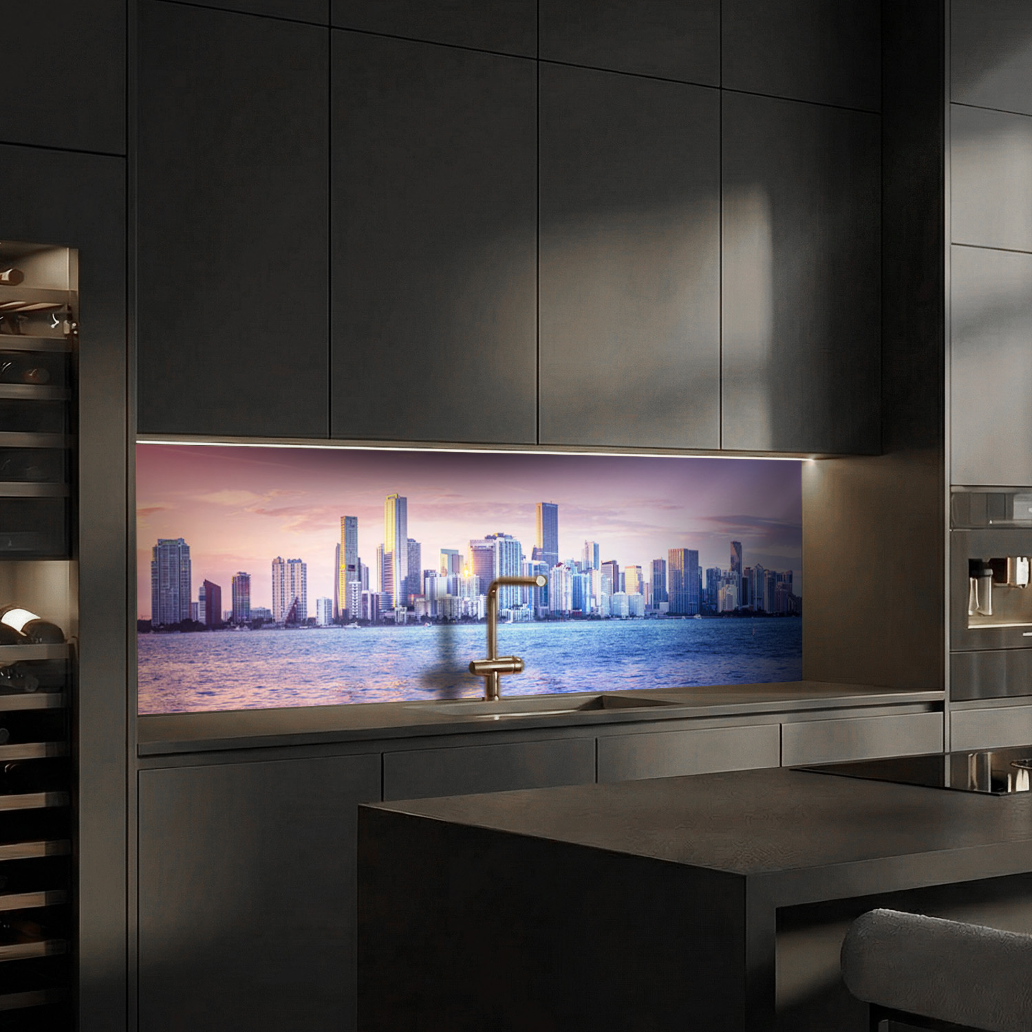 Küchenrückwand mit New York V3 Motiv als Fliesenersatz und Spritzschutz