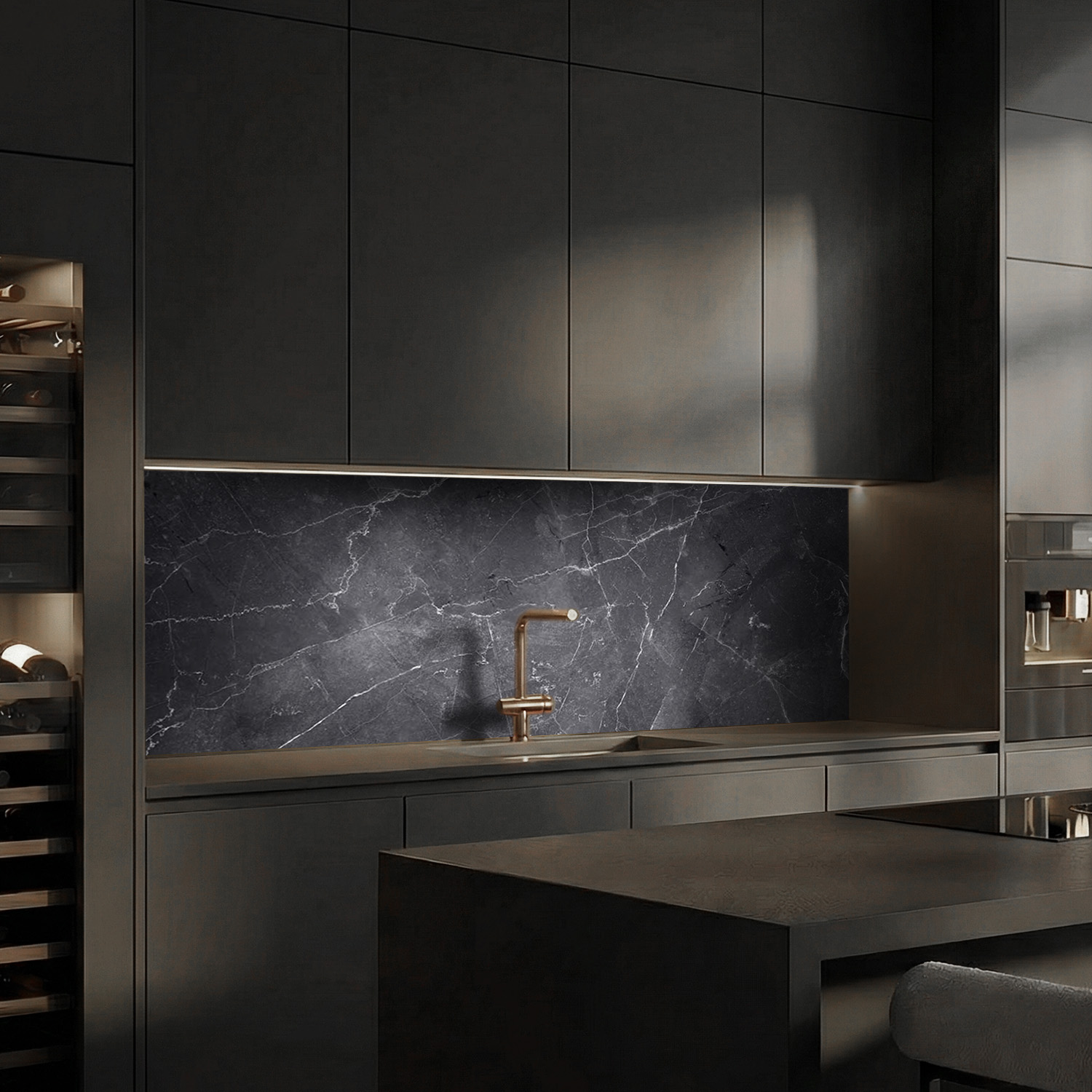 Küchenrückwand mit Marmor V7 Motiv als Fliesenersatz und Spritzschutz