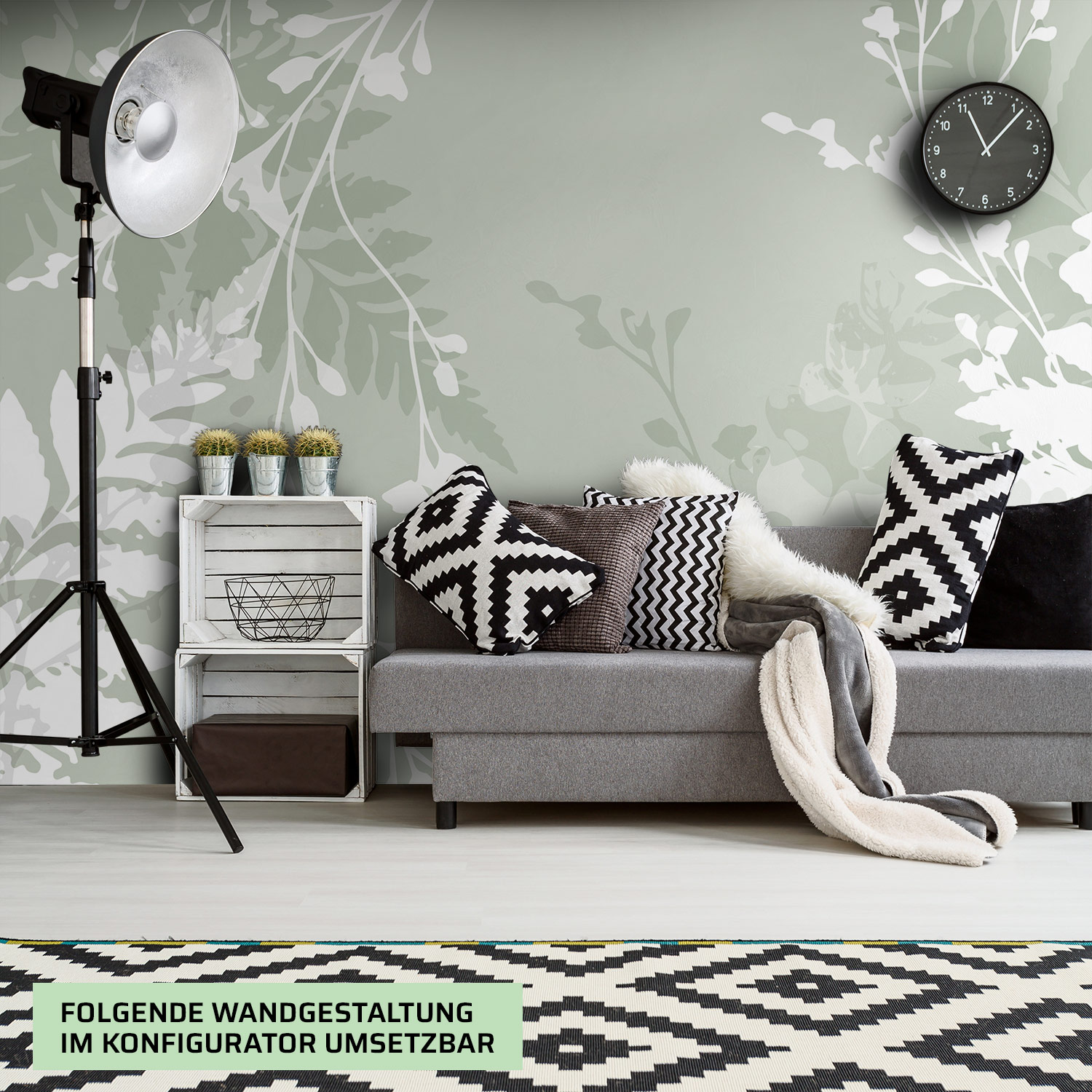 Wandverkleidung für das Wohnzimmer mit Kunst V6 Motiv