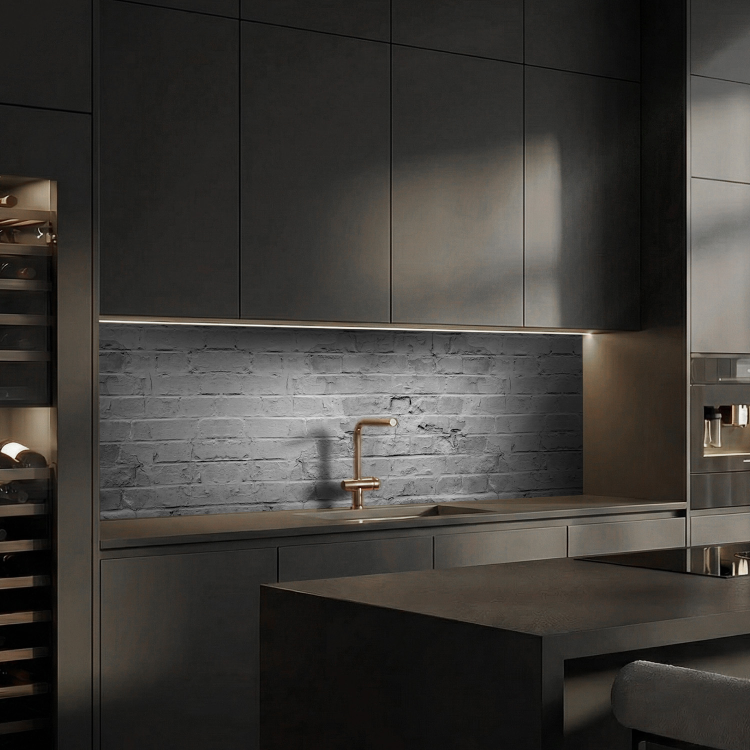 Küchenrückwand mit Stein V1 Motiv als Fliesenersatz und Spritzschutz