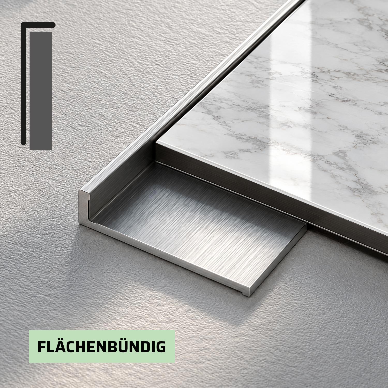 Aluminium Abschlussprofil: Slim für 3mm Rückwände