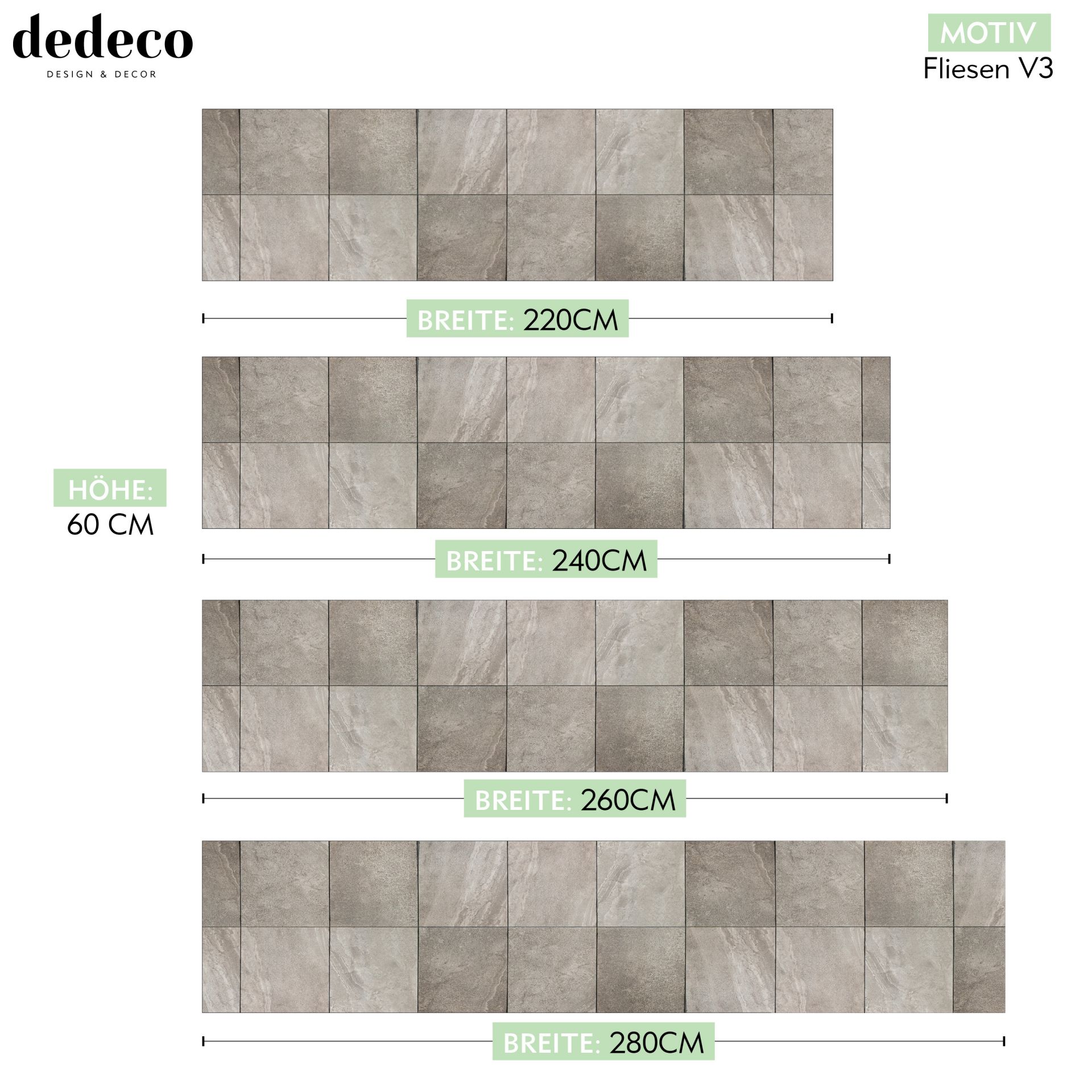 Küchenrückwand mit Fliesen V3 Motiv als Fliesenersatz und Spritzschutz
