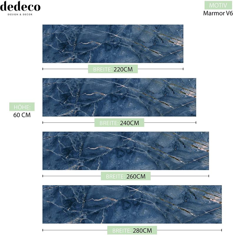 Küchenrückwand mit Marmor V6 Motiv als Fliesenersatz und Spritzschutz