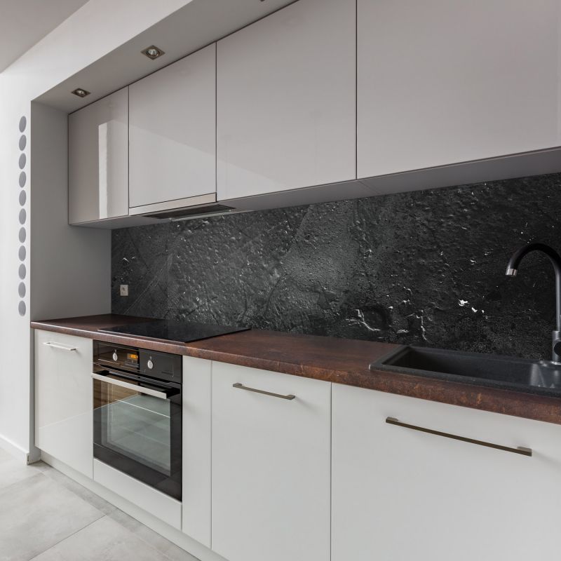 Küchenrückwand mit Beton V4 Motiv als Fliesenersatz und Spritzschutz
